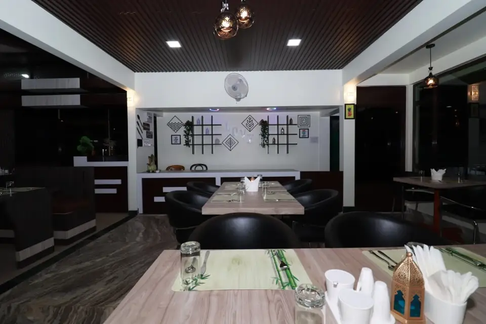 Tables set for dinner at the Redeem Restaurant